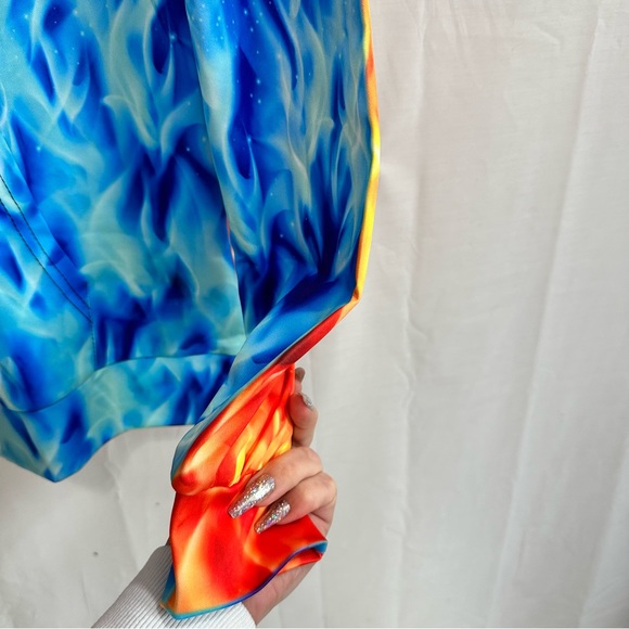 Cool Ice and Fire Dragon 3D Printing Long Sleeve Casual Loose Pullover Hoodie - Picture 3 of 7